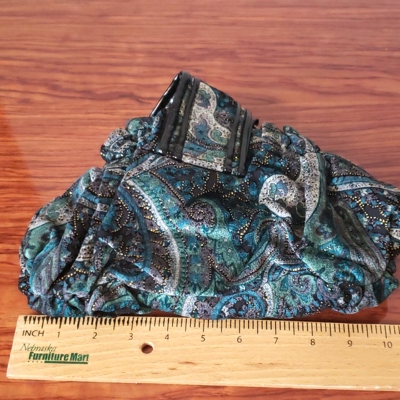 Aldo Mini Purse Gorgeous Print Colors,Sparkly & brass hardware / Leather Details - Picture 14 of 17